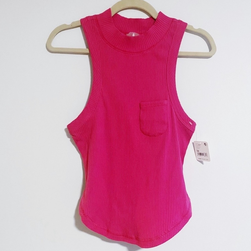 Free People Movement - Pink Fuchsia Flirt Ribbed Tank